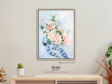 Load image into Gallery viewer, No. 234 Gratitude, peach and blue bouquet canvas wrap, available framed
