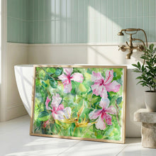 Load image into Gallery viewer, Hibiscus and Bird of Paradise, a fine art print on paper
