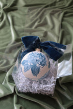 Load image into Gallery viewer, Blue hydrangea hand-painted ornament
