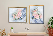 Load image into Gallery viewer, No. 231 Integrity, peach and blue pastel floral bouquet painting, available framed
