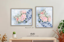 Load image into Gallery viewer, No. 231 Integrity, peach and blue pastel floral bouquet painting, available framed

