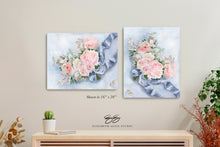 Load image into Gallery viewer, No. 231 Integrity, peach and blue pastel floral bouquet painting, available framed
