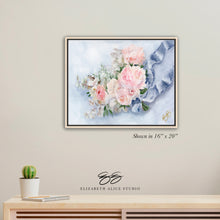 Load image into Gallery viewer, No. 231 Integrity, peach and blue pastel floral bouquet painting, available framed

