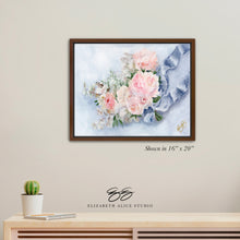 Load image into Gallery viewer, No. 231 Integrity, peach and blue pastel floral bouquet painting, available framed
