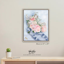 Load image into Gallery viewer, No. 231 Integrity, peach and blue pastel floral bouquet painting, available framed
