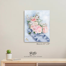 Load image into Gallery viewer, No. 231 Integrity, peach and blue pastel floral bouquet painting, available framed
