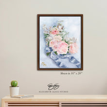 Load image into Gallery viewer, No. 231 Integrity, peach and blue pastel floral bouquet painting, available framed
