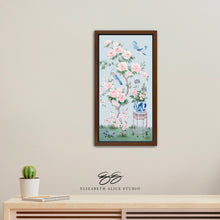 Load image into Gallery viewer, June, a blue chinoiserie canvas wrap, available framed
