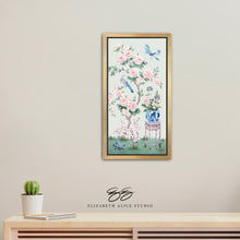 Load image into Gallery viewer, June, a green chinoiserie canvas wrap, available framed
