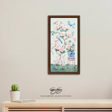 Load image into Gallery viewer, June, a green chinoiserie canvas wrap, available framed
