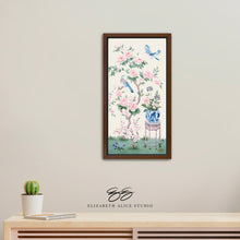 Load image into Gallery viewer, June, an ivory chinoiserie canvas wrap, available framed
