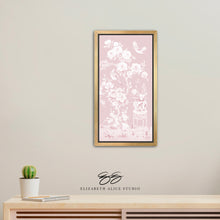 Load image into Gallery viewer, June, a tonal pink chinoiserie canvas wrap, available framed
