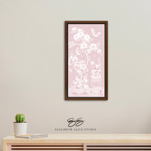 Load image into Gallery viewer, June, a tonal pink chinoiserie canvas wrap, available framed
