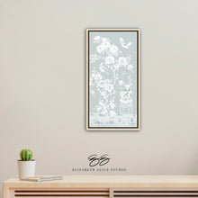 Load image into Gallery viewer, June, a tonal green chinoiserie canvas wrap, available framed
