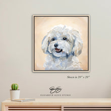 Load image into Gallery viewer, Maltese/Maltipoo canvas wrap, available framed
