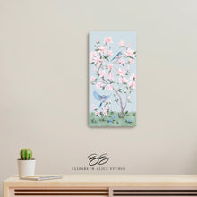 Load image into Gallery viewer, May, a blue chinoiserie canvas wrap, available framed
