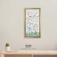 Load image into Gallery viewer, May, a green chinoiserie canvas wrap, available framed
