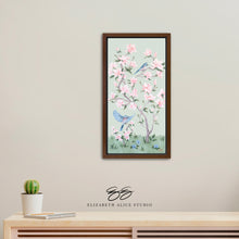 Load image into Gallery viewer, May, a green chinoiserie canvas wrap, available framed
