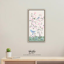 Load image into Gallery viewer, May, an ivory chinoiserie canvas wrap, available framed
