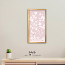 Load image into Gallery viewer, May, a tonal pink chinoiserie canvas wrap, available framed
