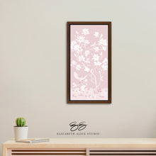 Load image into Gallery viewer, May, a tonal pink chinoiserie canvas wrap, available framed

