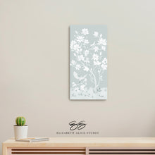 Load image into Gallery viewer, May, a tonal green chinoiserie canvas wrap, available framed
