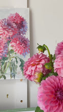 Load and play video in Gallery viewer, No. 401 Pink decorative dahlias no. 3, 11 x 14 + dahlia seeds
