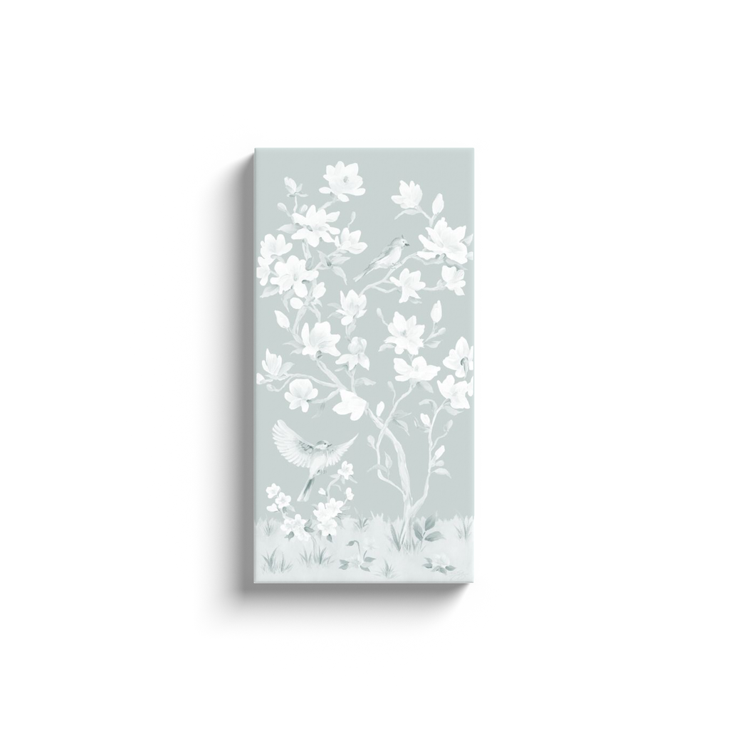 May, a tonal green chinoiserie canvas wrap