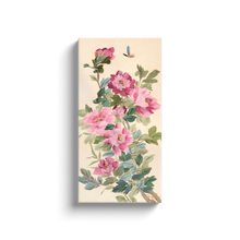 Load image into Gallery viewer, Eloise, a chinoiserie canvas wrap of pink peonies and butterfly
