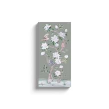 Load image into Gallery viewer, Songbirds and Magnolias, a green chinoiserie canvas wrap
