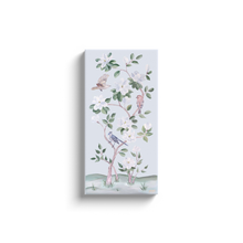 Load image into Gallery viewer, Songbirds and Magnolias, a light blue chinoiserie canvas wrap
