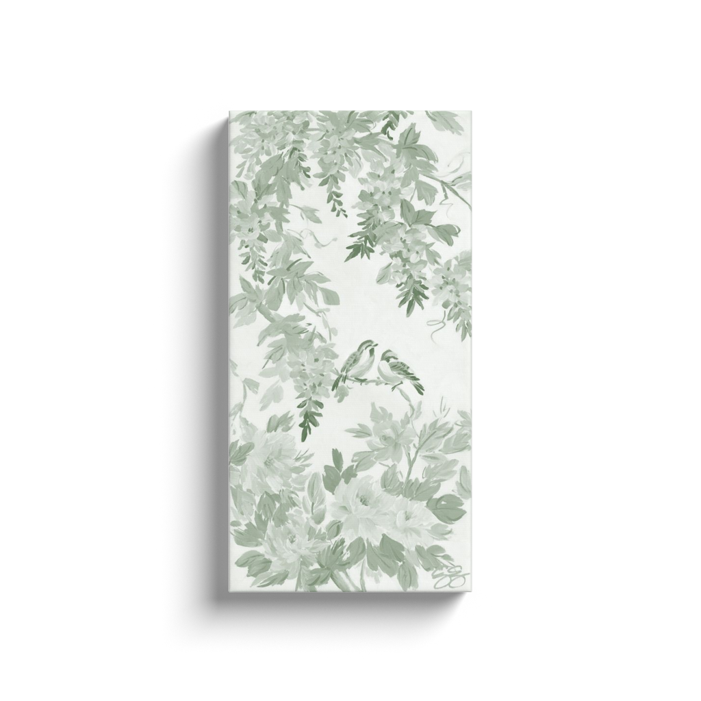Amelia, a green chinoiserie canvas wrap print