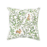 Bunny toile throw pillow, green