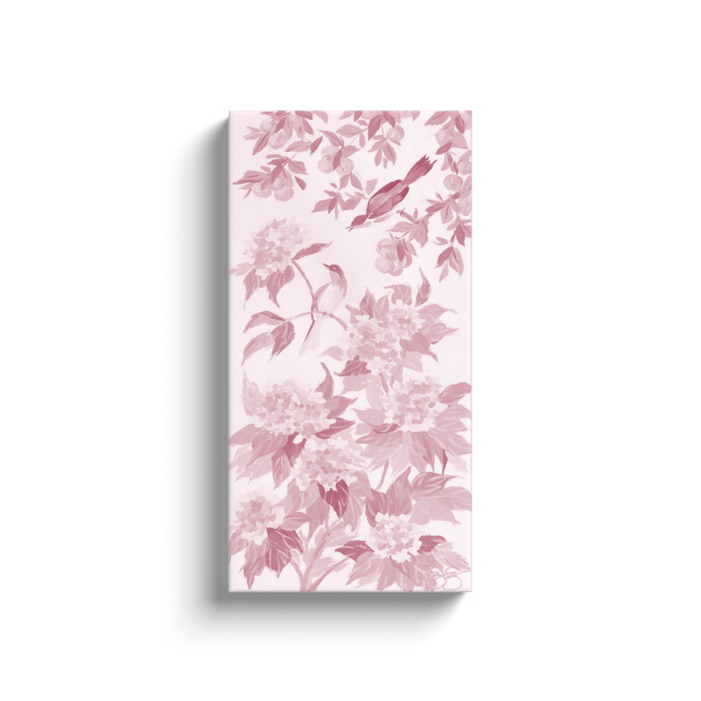 Anne, a pink chinoiserie canvas wrap print