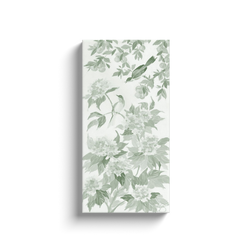 Anne, a green chinoiserie canvas wrap print