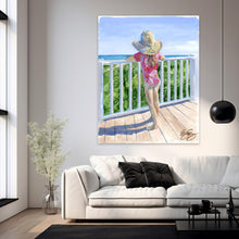 Load image into Gallery viewer, Beach babies: Girl in red, a fine art print on paper
