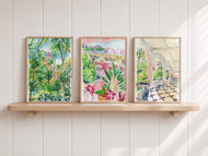 Royal Hawaiian set D, gallery wall of 3 fine art prints on paper