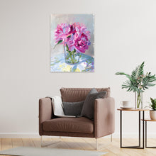 Load image into Gallery viewer, No. 389 Peonies in glass vase, a fine art print on paper
