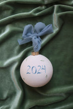 Load image into Gallery viewer, 2024 blue bow tree hand-painted ornament
