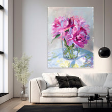 Load image into Gallery viewer, No. 389 Peonies in glass vase, a fine art print on paper
