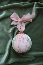 Load image into Gallery viewer, 2024 pink bow wreath hand-painted ornament
