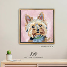 Load image into Gallery viewer, Yorkie canvas wrap, available framed
