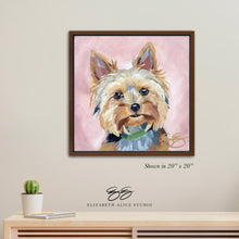 Load image into Gallery viewer, Yorkie canvas wrap, available framed
