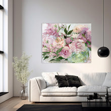 Load image into Gallery viewer, No. 392 Blush pink and green floral, a fine art print on paper
