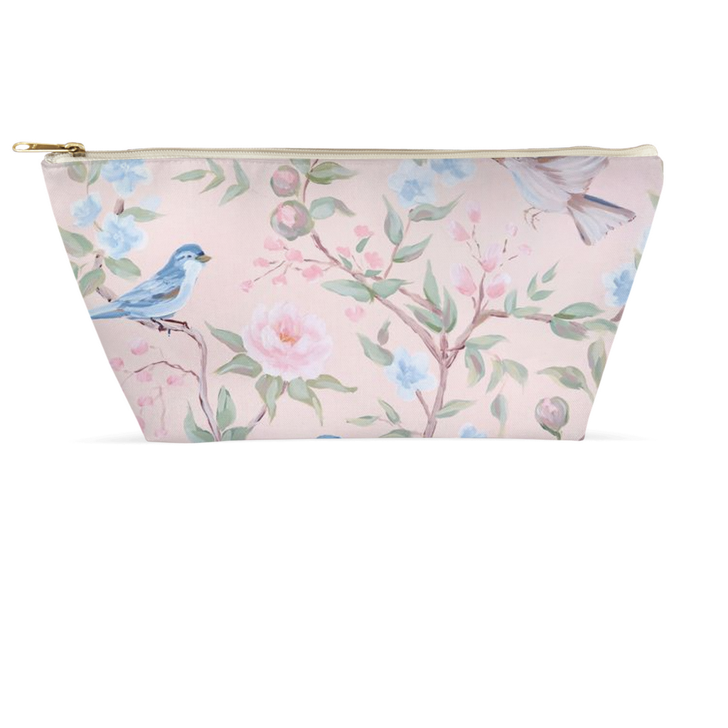 Blush Chinoiserie accessory pouch
