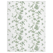 Load image into Gallery viewer, Minky blanket, Betsy chinoiserie green and white trees
