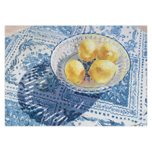 Load image into Gallery viewer, Patterned Shadow (lemons in blue and white bowl) note card set
