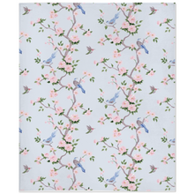 Load image into Gallery viewer, Minky blanket, Betsy chinoiserie blue multi trees
