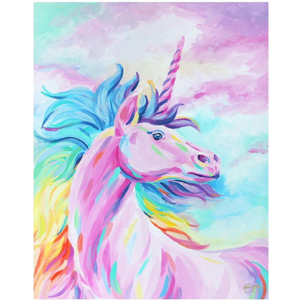 Abby's Unicorn fine art print on canvas