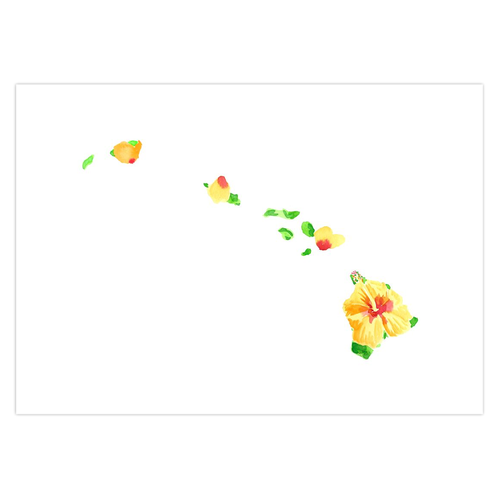 Hawaii Yellow Hibiscus note card set